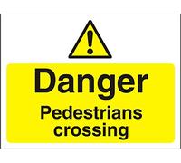 Seco Danger Pedestrians Crossing Sign, 400mm x 300mm - 4mm Fluted Board