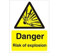 Seco Danger Risk of Explosion Sign, 150mm x 200mm - Self Adhesive Vinyl