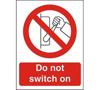 Seco Do Not Switch On Sign, 150mm x 200mm - 1mm Semi Rigid Plastic