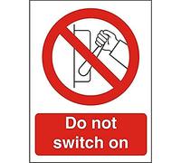 Seco Do Not Switch On Sign, 200mm x 300mm - 1mm Semi Rigid Plastic