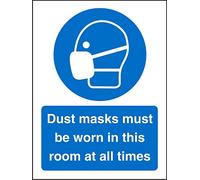 Seco Dust Masks Must Be Worn in This Room at All Times Sign, 150mm x 200mm - Self Adhesive Vinyl