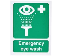 Seco Emergency Eye Wash Sign, 150mm x 200mm - 1mm Semi Rigid Plastic