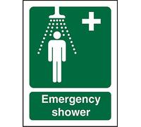 Seco Emergency Shower Sign, 200mm x 300mm - 1mm Semi Rigid Plastic