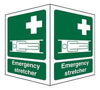 Seco Emergency Stretcher with Two Faces Sign, 150mm x 200mm - 1mm Semi Rigid Plastic