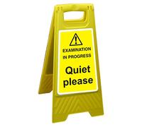 Seco Examination in Progress Quiet Please Floor Standing Sign, 300mm x 600mm - Polypropylene