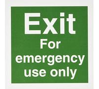 Seco Exit for Emergency Use Only Sign, 150mm x 150mm - 1mm Semi Rigid Plastic