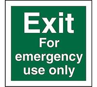 Seco Exit for Emergency Use Only Sign, 200mm x 200mm - 1mm Semi Rigid Plastic