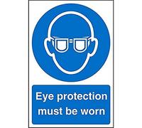 Seco Eye Protection Must Be Worn Sign, 400mm x 600mm - 1mm Semi Rigid Plastic