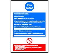 Seco Fire Action with No Entry Symbol Sign, 150mm x 200mm - 1mm Semi Rigid Plastic
