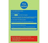 Seco Fire Action with No Entry Symbol Sign, 150mm x 200mm - Photoluminescent 1mm Semi Rigid Plastic