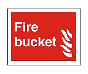 Seco Fire Bucket & Fire Sign, 300mm x 200mm - 1mm Semi Rigid Plastic