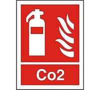 Seco Fire Extinguisher, Fire & Co2 Sign, 150mm x 200mm - Photoluminescent 1mm Semi Rigid Plastic