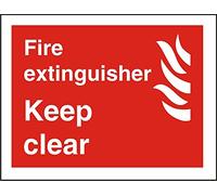 Seco Fire Extinguisher Keep Clear & Fire Sign, 300mm x 200mm - 1mm Semi Rigid Plastic