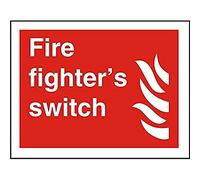 Seco Fire Fighter's Switch & Fire Sign, 300mm x 200mm - 1mm Semi Rigid Plastic