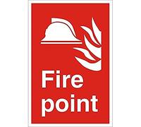 Seco Fire Helmet, Fire & Fire Point Sign, 400mm x 600mm - 1mm Semi Rigid Plastic