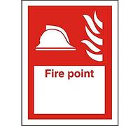 Seco Fire Helmet, Fire with Fire Point Location Sign, 150mm x 200mm - 1mm Semi Rigid Plastic