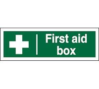 Seco First Aid Box Sign, 450mm x 150mm - 1mm Semi Rigid Plastic