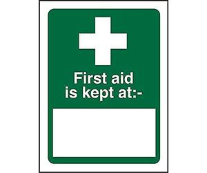 Seco First Aid is Kept At Location Sign, 150mm x 200mm - Self Adhesive Vinyl
