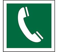 Seco First Aid Telephone Pictogram Sign, 150mm x 150mm - 1mm Semi Rigid Plastic