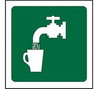 Seco First Aid Water Tap Pictogram Sign, 200mm x 200mm - 1mm Semi Rigid Plastic