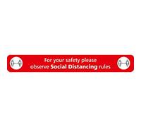 Seco Floor Sticker Observe social distancing rules Adhesive Anti-Slip Laminate 60 x 8 cm FGSD01R