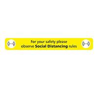 Seco Floor Sticker Observe social distancing rules Adhesive Anti-Slip Laminate 60 x 8 cm FGSD01Y