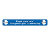 Seco Floor Sticker Please queue here Adhesive Anti-Slip Laminate 60 x 8 cm FGSD02B