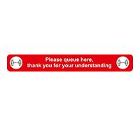 Seco Floor Sticker Please queue here Adhesive Anti-Slip Laminate 60 x 8 cm FGSD02R