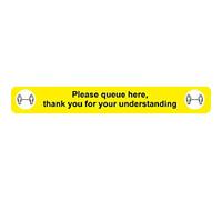 Seco Floor Sticker Please queue here Adhesive Anti-Slip Laminate 60 x 8 cm FGSD02Y