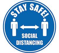 Seco Floor Sticker Stay safe, social distancing Adhesive Anti-Slip Laminate 30 x 30 cm 300D Pack of 2