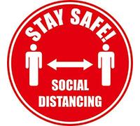 Seco Floor Sticker Stay safe, social distancing Adhesive Anti-Slip Laminate 43 x 43 cm 430D
