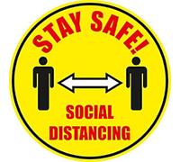 Seco Floor Sticker Stay safe, social distancing Adhesive Anti-Slip Laminate 43 x 43 cm 430D