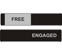 Seco Free/Engaged Sliding Sign, 255mm x 52mm - Aluminum/PVC