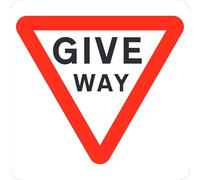 Road Sign Give Way Wall Mounted ACM (Aluminium Composite Material) 45 x 45 cm