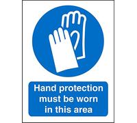 Seco Hand Protection Must Be Worn in This Area Sign, 200mm x 300mm - Self Adhesive Vinyl
