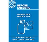 Seco Health and Safety Poster Before entering, sanitise your hands Adhesive Plastic 42 x 59.5 cm CVP04-A2