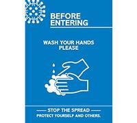 Seco Health and Safety Poster Before entering, wash your hands Adhesive Plastic 42 x 59.5 cm CVP02-A2