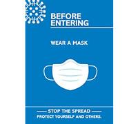 Seco Health and Safety Poster Before entering, wear a mask Adhesive Plastic 29.7 x 42 cm CVP09-A3