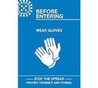 Seco Health and Safety Poster Before entering, wear gloves Adhesive Plastic 42 x 59.5 cm CVP10-A2