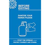 Seco Health and Safety Poster Before exiting, sanitise your hands Adhesive Plastic 21 x 29.7 cm CVP05-A4