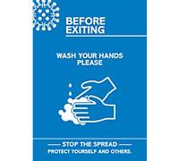 Seco Health and Safety Poster Before exiting, wash your hands Adhesive Plastic 42 x 59.5 cm CVP03-A2