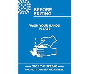 Seco Health and Safety Poster Before exiting, wash your hands Adhesive Plastic 42 x 59.5 cm CVP03-A2
