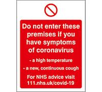 Seco Health and Safety Poster Do not enter premises Adhesive Plastic 20 x 30 cm P409SRP