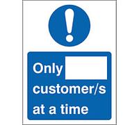 Seco Health and Safety Poster Only __ customer/s at a time Adhesive Vinyl 20 x 30 cm M407SAV