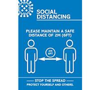 Seco Health and Safety Poster Social Distancing Adhesive Plastic 29.7 x 42 cm CVP01-A3