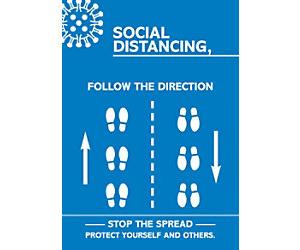 Seco Health and Safety Poster Social distancing - follow the direction Adhesive Plastic 21 x 29.7 cm CVP15-A4