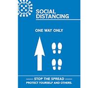 Seco Health and Safety Poster Social distancing - one way only Adhesive Plastic 29.7 x 42 cm CVP14-A3