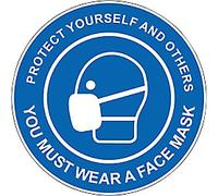 Seco Health and Safety Sign You must wear a face mask Adhesive Anti-Slip Laminate 30 x 30 cm