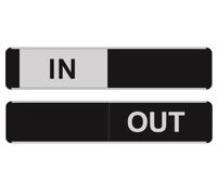 Seco Sliding Sign IN/OUT Door Sign Self Adhesive 255 x 52mm - OF166