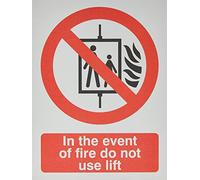 Seco in The Event of Fire Do Not Use Lift Sign, 150mm x 200mm - 1.5mm Brushed Aluminium Composite